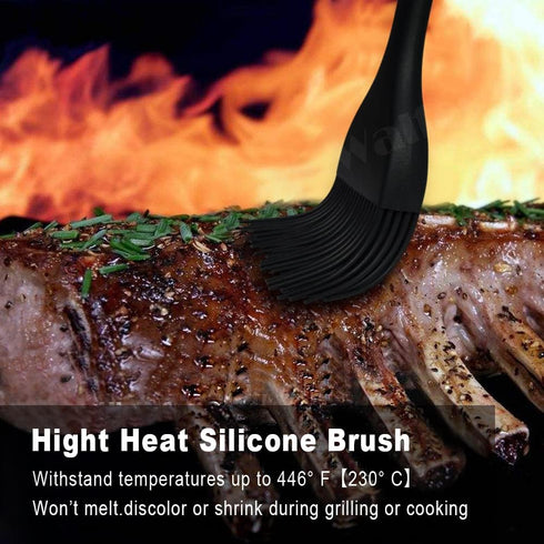 Walfos 3 Size Basting Brush - High Heat Resistant Silicone Pastry Brushes for Kitchen Cooking, Barbecue, Baking,