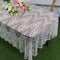 ShinyBeauty White Lace Party Tablecloth, Rustic Floral Fabric Rectangle Table Cover for Baby Tea Party
