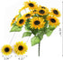 DerBlue 15.74'' Artificial Sunflowers Bouquet with 14 Heads and 40 Leaves - Fake Silk Flowers for Home Office Decor