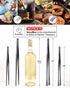 2 Pcs 12-inch Cooking Tweezers Tongs - Precision Stainless Steel Chef Tools for BBQ, Plating, and Serving