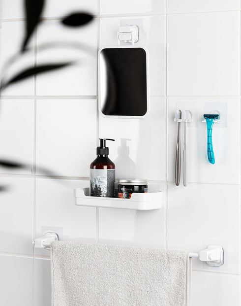 Toothbrush Holder 4 Packs - Clean Polycarbonate for Bathroom Shower, Wall Mounted, Easy Installation
