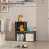 3-Cube Closet C&AHOME Cube Storage Organizer with Doors, Shelves, DIY Plastic Modular Bookshelf, Clothes Storage
