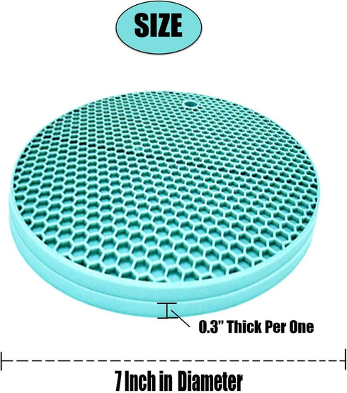 Extra Thick Silicone Trivets Heat Resistant Pot Holder and Oven Mitts, Set of 2 Flexible Mats for Countertop