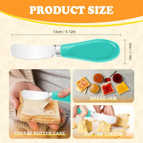 Set, 2-Pack Butter Spreader Knife Stainless Steel Cheese and Butter Knives with Ceramic Handle, Dishwasher Safe