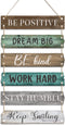 6 Pieces Rustic Wall Hanging Plaque Sign, Inspirational Wall Art, Farmhouse Wooden Door Signs with Motivational Quotes