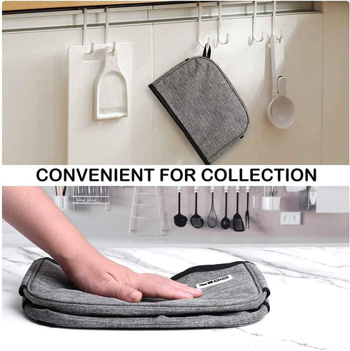 iFedio Toaster Cover 4 Slice with Storage Pockets, Washable & Waterproof Dust Cover (Grey)