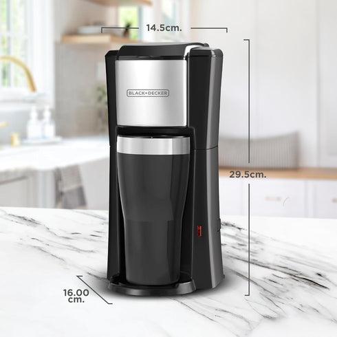 Compact Single Serve Coffeemaker in Black