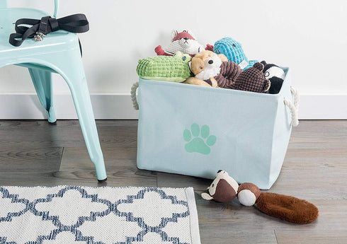Bone Dry Pet Storage Collection Collapsible Bin, Medium Rectangle in Aqua
