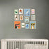 Aroutde 12Pcs Baby Nursery Room Decor, Cartoon Animal Playroom Canvas Wall Art Kids Transport Inspirational Quotes