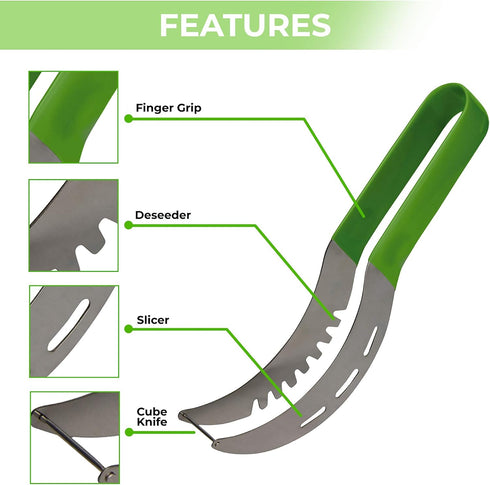 Watermelon Slicer – Premium Cutter Kitchen Tool with Ultra-Sharp Stainless Steel Blade and Ergonomic Handle
