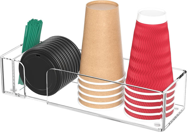 Coffee Bar Accessories and Organizer, Disposable Cup Holder for Countertop, 14.5 Inches
