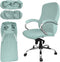 Tatuo 3 Pcs Computer Office Chair Cover, Universal Rotating Chair Slipcovers, Removable Washable Armrest Covers (Green)