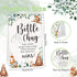TrelaCo Bottle Chug Baby Shower Game Sign, 20 Pcs Baby Bottles Shower Favor, Plastic Greenery Flowers Bear Elephant