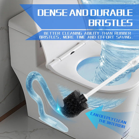AONEZ Set, 4 Pack Toilet Brush and Holder Long Handle Non-Slip Grip Toilet Bowl Brush, Hard Toilet Brush, Deep Cleaning