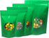 Double-Sided Stand-Up Pouch, Matte/Glossy Color with Clear Round Window, 100 Bags/Pack (6.3" x 8.7", Glossy Green)