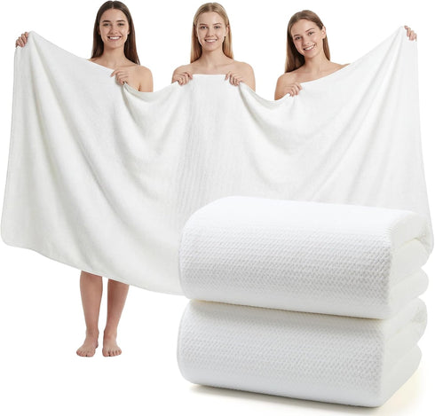 REDKISS Pack of 2 Jumbo Bath Sheets, 40 x 80 Inches Microfiber