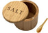 Bamboo Salt Cellar with Spoon, Salt Container with Lid, Magnetic Swivel Lid Salt Shaker