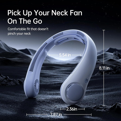JISULIFE Upgraded Portable Neck Fan, Hands-Free Personal Fan with 5 Speed Gears, 3900 mAh Rechargeable