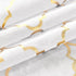 Kotile 63 Inch White and Gold Sheer Curtains, 2 Panels Set, Light Filtering Shimmer Ogee Sheer Curtains