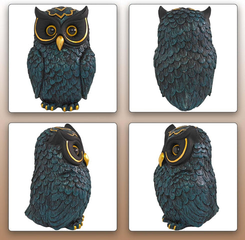Charming Owl Resin Figurine - Perfect Home Decor for Bookshelves and Living Rooms
