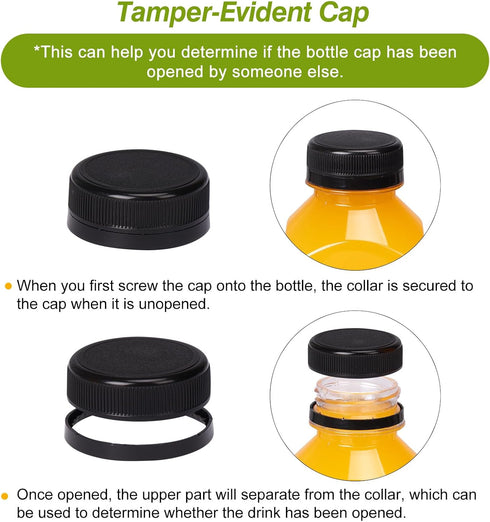 48pcs 12oz TOMNK Juice Bottles, Reusable Plastic Juice Bottles with Caps and Labels, Funnel, Brush Beverage Containers