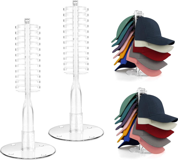 Hat Storage Organizer for Baseball Caps - Acrylic Hat Stand Holder for 48 Caps, Clear Display Storage