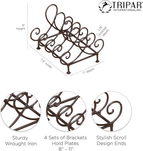 TRIPAR Baldwin 4 Place Plate Holder, Kitchen Organizers and Storage Solution