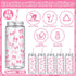 Chuangdi 24 Sets 14 oz 24 25 Pink Bow Bottles with Straws and Metal Lids Plastic Coquette Bottles Paper Straws Tumbler