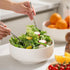 Mfacoy 2 Pack 8 inch Salad Bowl Set, 60 oz Large White Ceramic Bowls for Soup, Cereal, Ramen, Salad