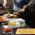 4-Cell Clear Seasoning Rack, Acrylic Spice Box with Cover and Spoon, Storage Container for Condiments