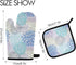 Dahlia Flower Oven Mitts and Pot Holders Set, Heat Resistant Non-Slip Daisy Sunflower Oven Gloves for Cooking Baking BBQ