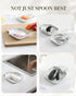 MALACASA Large Spoon Rest, Marble Grey Porcelain Holder for Kitchen Counter, Utensils Rests for Spatula, Ladle, Tongs