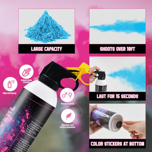 2Pack Gender Reveal Fire Extinguisher Blue or Pink Large Gender Reveal Smoke Powder Fire Extinguisher Baby Gender