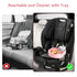 Car Seat Snack Tray: Travel Tray for Kids Carseat Cup Holder with Food Trays, Stroller Snacks Plate for Toddlers, Kid