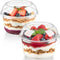 50 Pack 16 oz Plastic Dessert Cups with Lids, Clear Disposable Snack