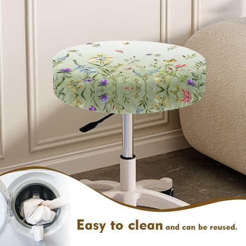 14-16 Inch Bar Stool Covers Elastic Fabric Dia Round Stool Dust Covers Stretchy Washable Stool Seat Slipcover Chair