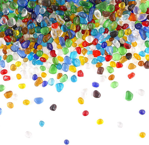 Hilitchi Flat Glass Marbles, Gemstones Glass Stones for Table Scatter, Vase Fillers, Event Weddings Birthday Christmas