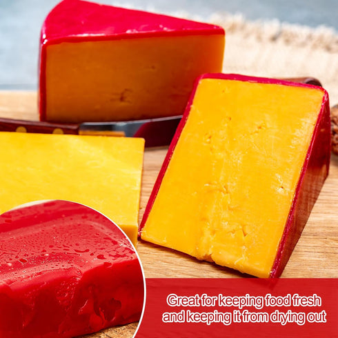 Heigble 2.2 lb 70 Cheese Wax Block for Preserving Cheese Red Wax for Cheesemaking with Brush for Long Term Storage