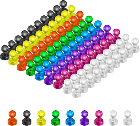 90 PCS Colorful Strong Magnetic Push Pin Magnets, Office/Classroom Magnets, Perfect for Kitchen, Home, School, Map,