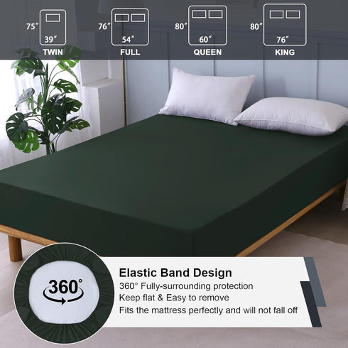 Queen Mattress Protector Waterproof, Fitted Sheet Style Breathable Cover with Deep Pocket Fits Up to 18'', Noiseless