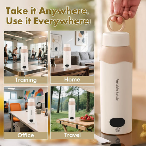 304 6 450mL Travel Electric Kettle Small Stainless Steel Portable Kettle with Automatic Shut Off & Temperature Control
