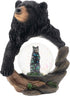 Elanze Designs Protective Black Bear and Cub Magical Whimsical Tabletop Dresser Nightstand