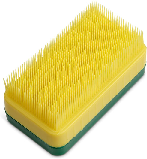 HIC Kitchen Corn Desilking Brush and Vegetable Scrubber, Dual-Textured Bristles