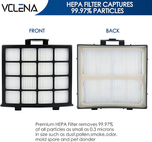 AZ2002 Vacuum Filters Replacement for Shark Vertex DuoClean PowerFin Upright Vacuum – 4 Foam, 4 Felt, 2 HEPA