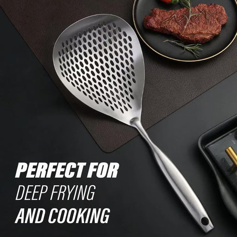 KAYCROWN 304 Stainless Steel Skimmer Slotted Spoon, Ladle/Strainer for Cooking, Frying, Pasta Strainer for Kitchen