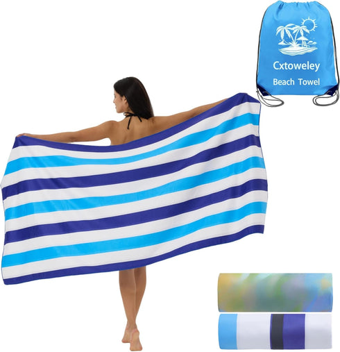 Cxtoweley Microfiber Beach Towels 70''x35'' Extra Large Oversized 2 Pack Quick Dry Sand