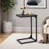 PayLessHere C Shaped End Table with Adjustable Feet,Small Side Table for Couch,Sofa Table with Metal Frame for Living