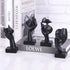 4 Set PCS Black Thinker Statue Abstract Sculptures Home Decor for Bookshelf, Office, TV Stand Knick Knacks See No Evil