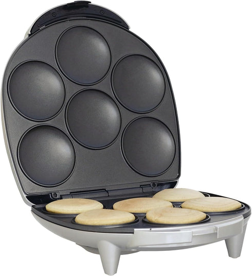 Brentwood AR-136 Silver 6 Piece Non-Stick Arepa Maker, 1"