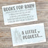50 Blue Watercolor Books for Baby Shower - Request Cards, Invitation Inserts for Boy Baby Shower